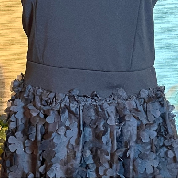 Carla Conti Black 3D Floral Cutout Back Cocktail Mini Dress Size XL NWOT Italy - Picture 4 of 9